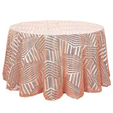 Sequin 120" Round Tablecloth Rose Gold - Seamless Diamond Glitz Table Cover